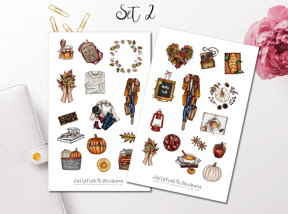 Herbst Mädchen Sticker Set